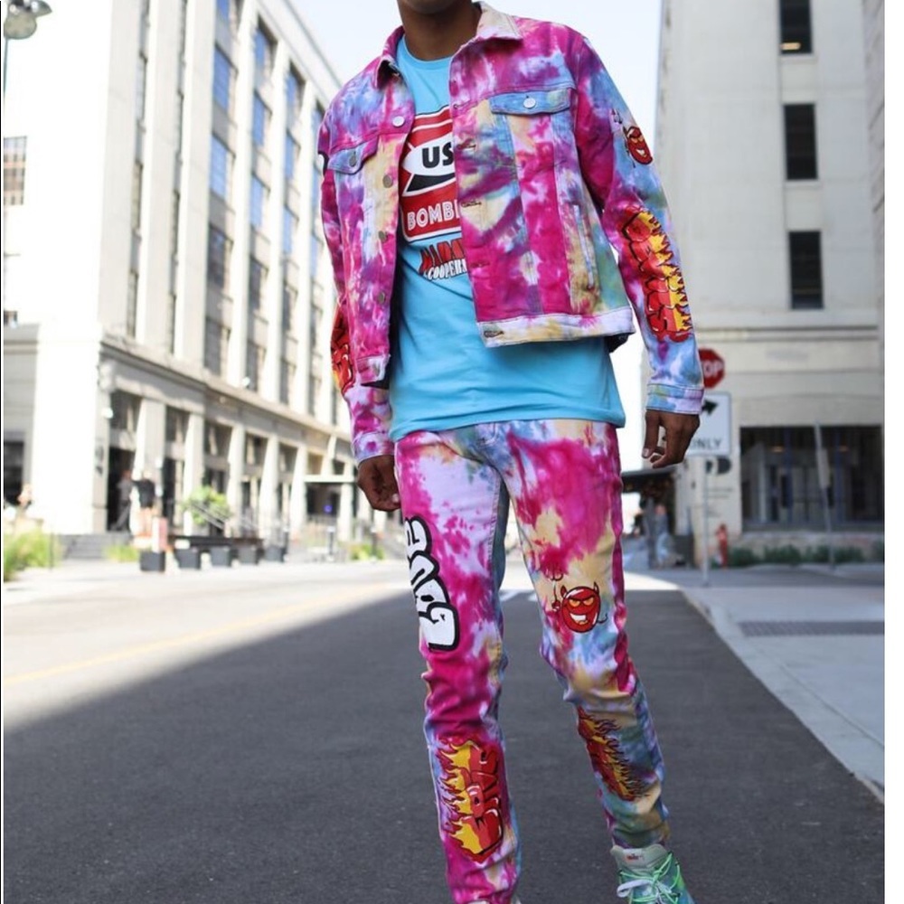 Men’s Cooper 9 Pink Dye Jean Jacket Set